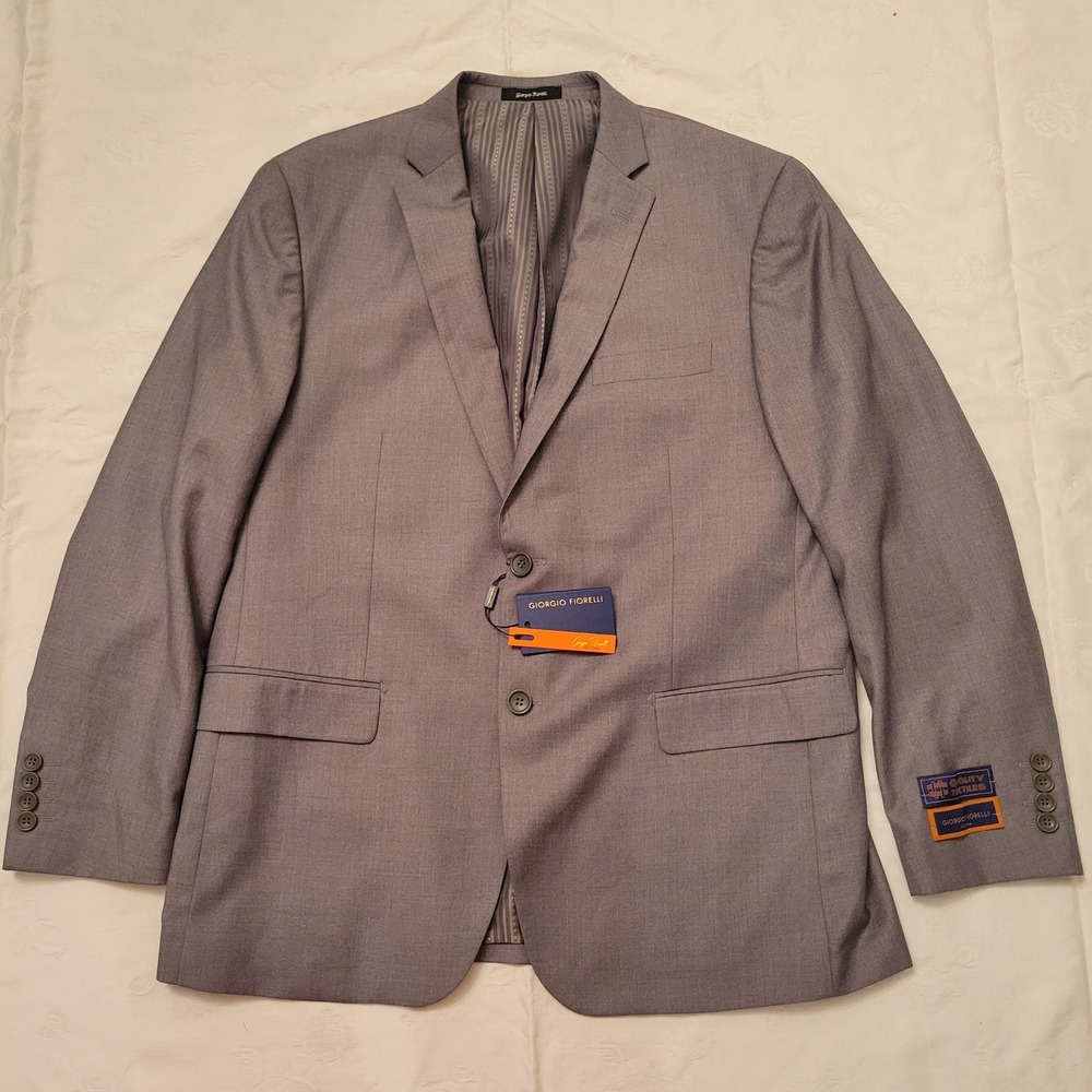 Giorgio Fiorelli 44R Blazer Grey 2 Button 2 Vent Academia Preppy Unstructured
